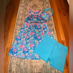 Tommy Bahama Kids Blue Floral Dress and Shorts Set